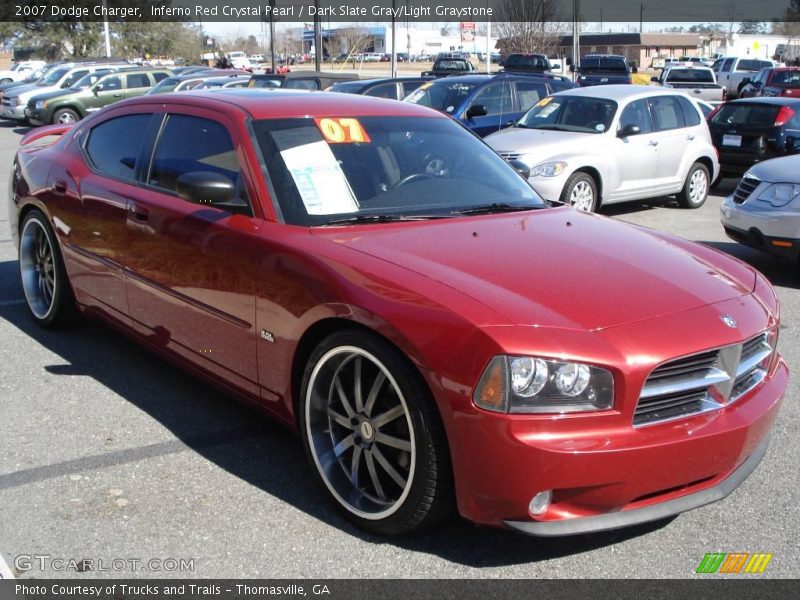 Inferno Red Crystal Pearl / Dark Slate Gray/Light Graystone 2007 Dodge Charger