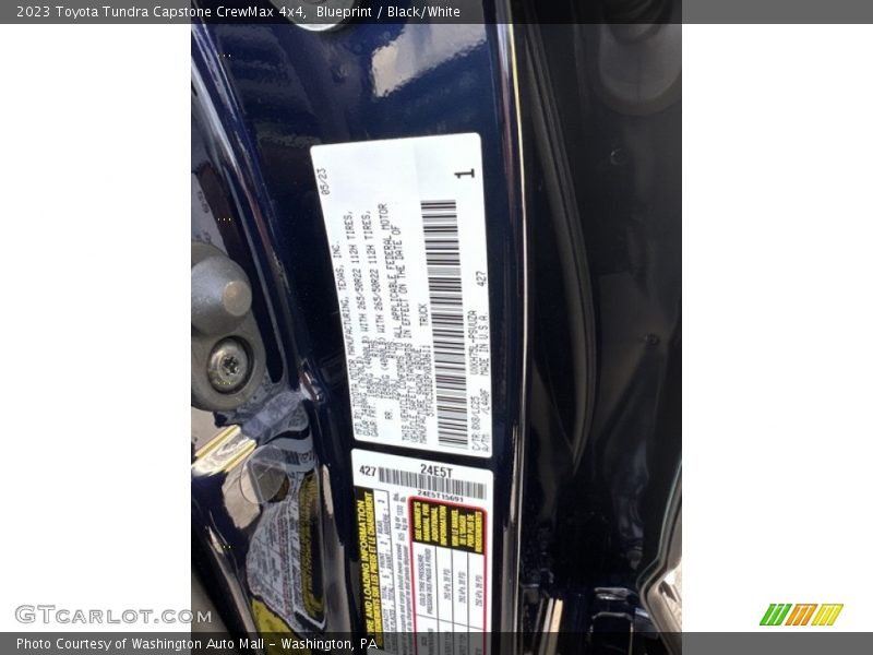 2023 Tundra Capstone CrewMax 4x4 Blueprint Color Code 8X8