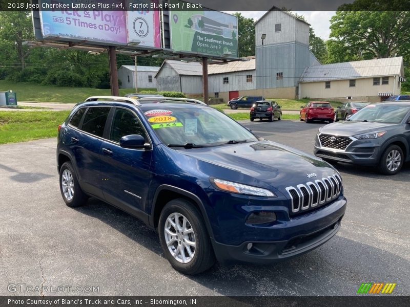 Patriot Blue Pearl / Black 2018 Jeep Cherokee Latitude Plus 4x4
