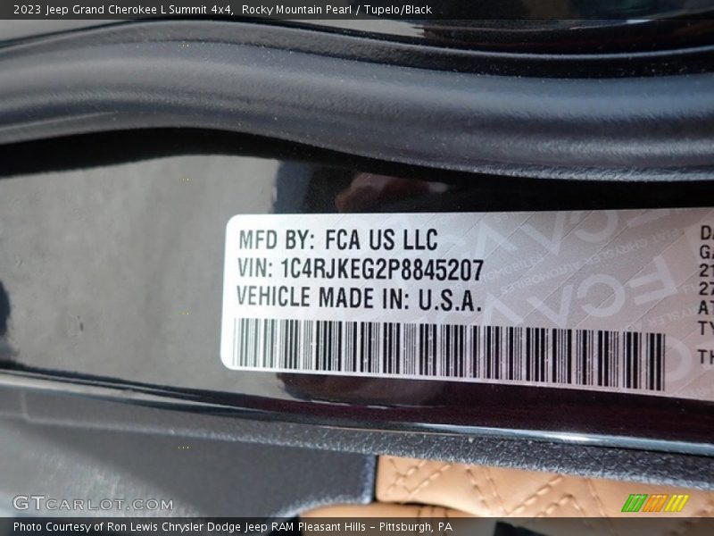 Rocky Mountain Pearl / Tupelo/Black 2023 Jeep Grand Cherokee L Summit 4x4