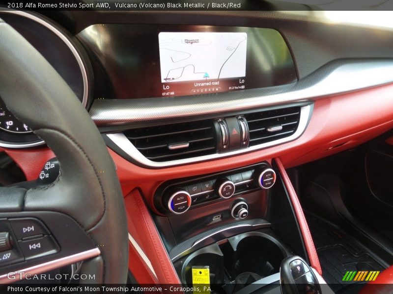 Vulcano (Volcano) Black Metallic / Black/Red 2018 Alfa Romeo Stelvio Sport AWD