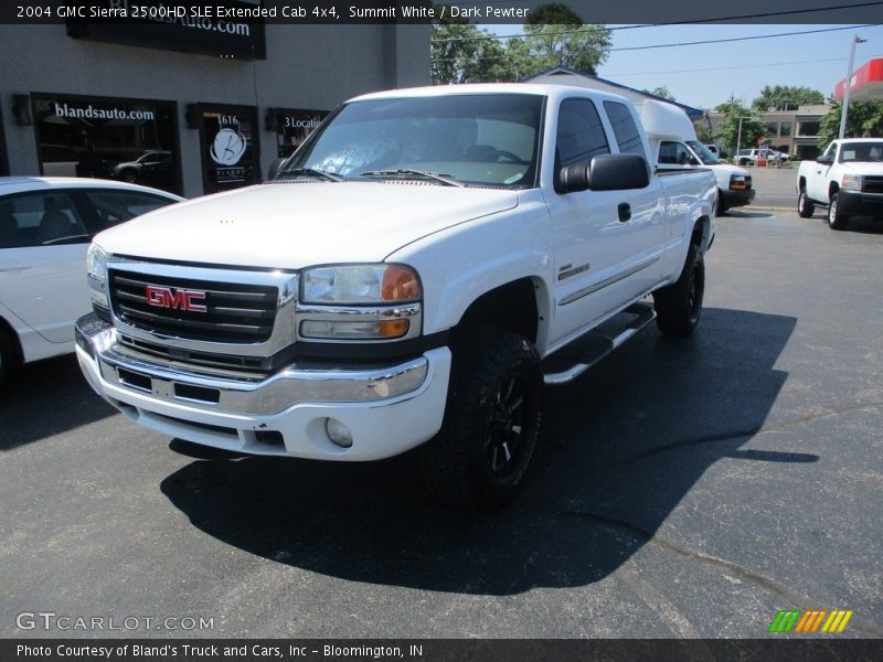 Summit White / Dark Pewter 2004 GMC Sierra 2500HD SLE Extended Cab 4x4