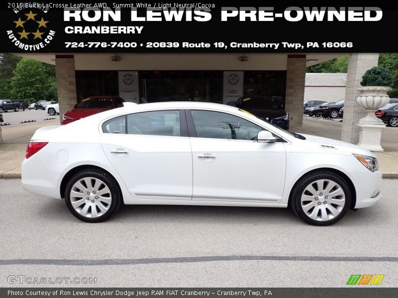 Summit White / Light Neutral/Cocoa 2015 Buick LaCrosse Leather AWD