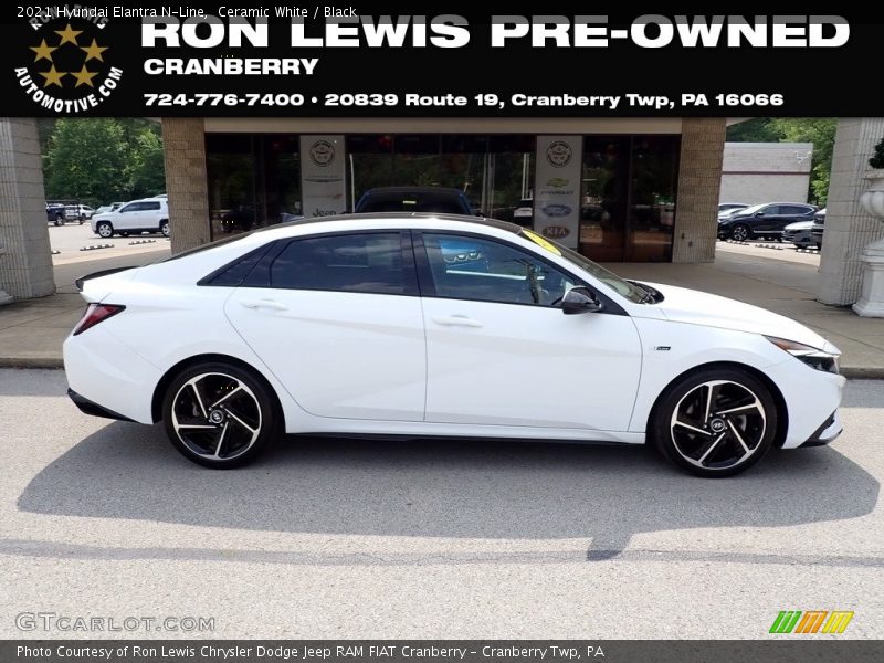 Ceramic White / Black 2021 Hyundai Elantra N-Line