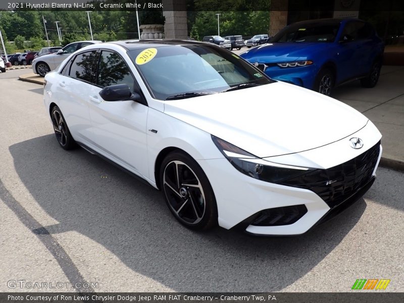 Ceramic White / Black 2021 Hyundai Elantra N-Line