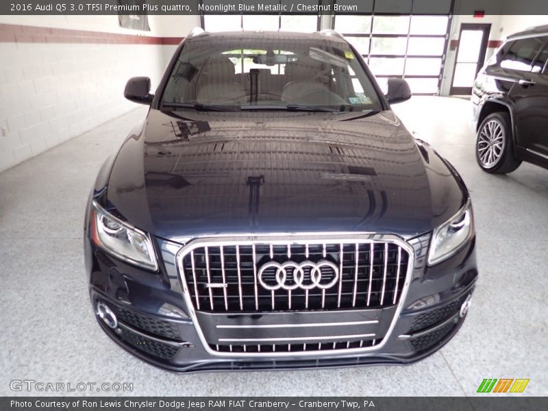 Moonlight Blue Metallic / Chestnut Brown 2016 Audi Q5 3.0 TFSI Premium Plus quattro