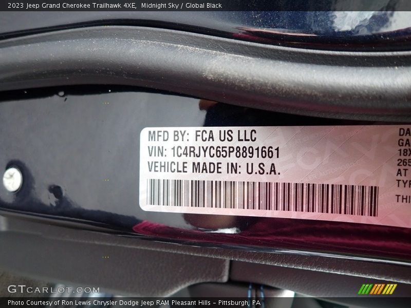 Midnight Sky / Global Black 2023 Jeep Grand Cherokee Trailhawk 4XE