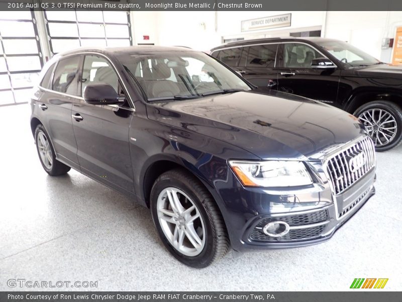 Moonlight Blue Metallic / Chestnut Brown 2016 Audi Q5 3.0 TFSI Premium Plus quattro