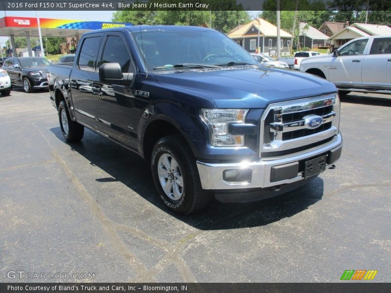 Blue Jeans / Medium Earth Gray 2016 Ford F150 XLT SuperCrew 4x4