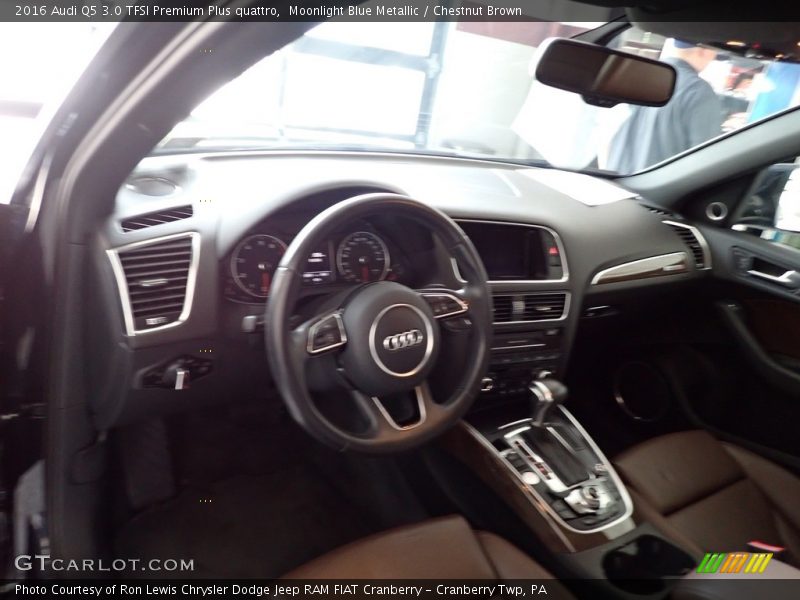 Moonlight Blue Metallic / Chestnut Brown 2016 Audi Q5 3.0 TFSI Premium Plus quattro