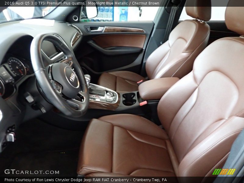 Moonlight Blue Metallic / Chestnut Brown 2016 Audi Q5 3.0 TFSI Premium Plus quattro