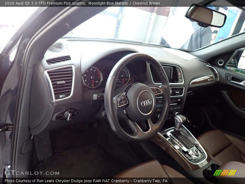 Moonlight Blue Metallic / Chestnut Brown 2016 Audi Q5 3.0 TFSI Premium Plus quattro