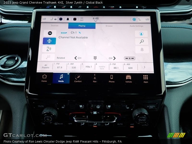 Silver Zynith / Global Black 2023 Jeep Grand Cherokee Trailhawk 4XE