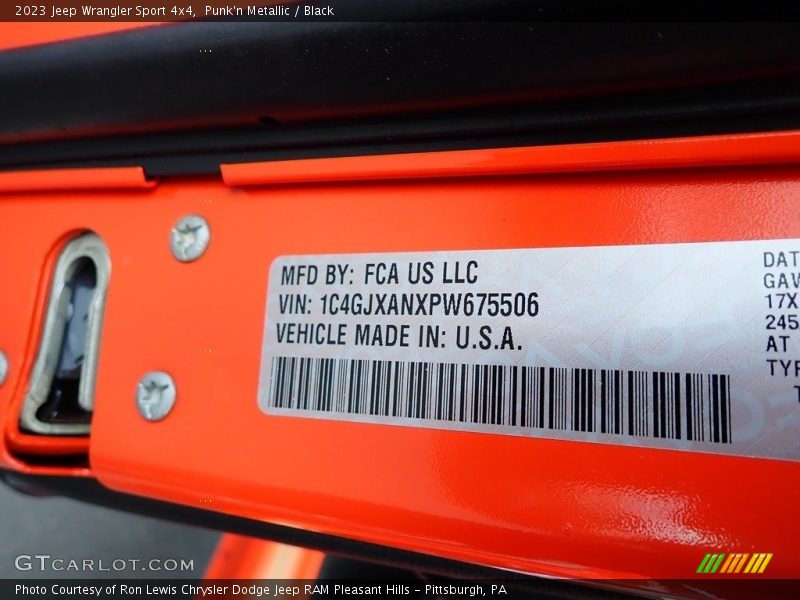 Punk'n Metallic / Black 2023 Jeep Wrangler Sport 4x4