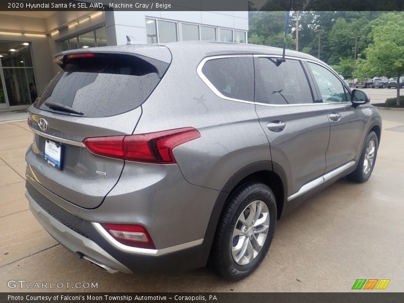 Machine Gray / Beige 2020 Hyundai Santa Fe SEL AWD