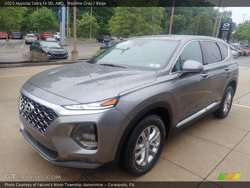Machine Gray / Beige 2020 Hyundai Santa Fe SEL AWD