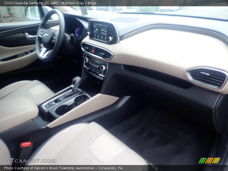 Machine Gray / Beige 2020 Hyundai Santa Fe SEL AWD