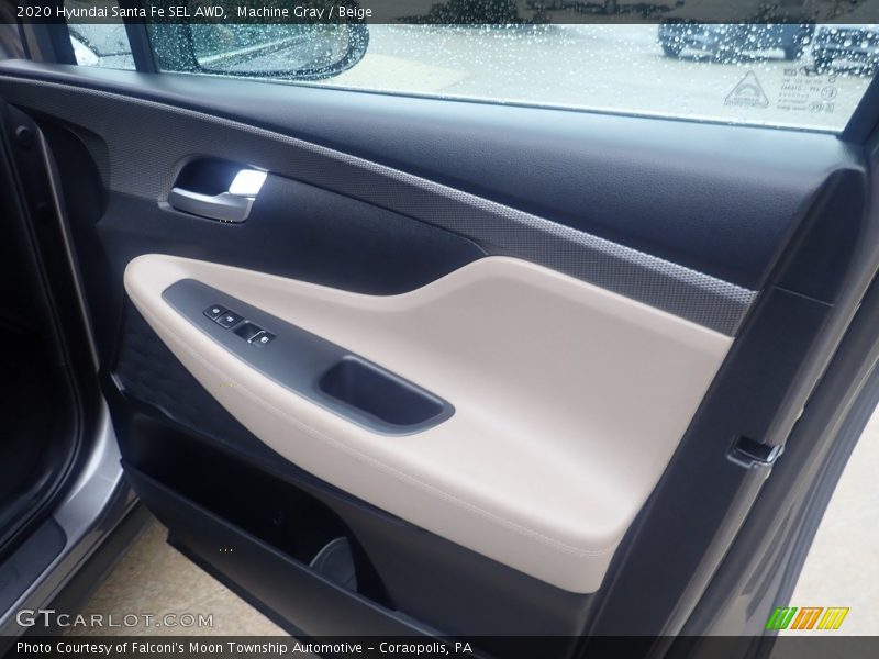 Machine Gray / Beige 2020 Hyundai Santa Fe SEL AWD