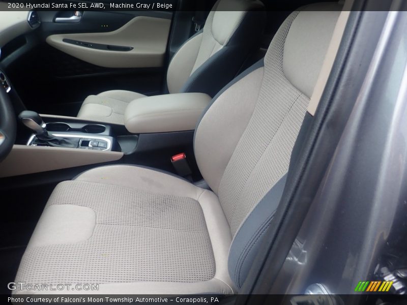 Machine Gray / Beige 2020 Hyundai Santa Fe SEL AWD