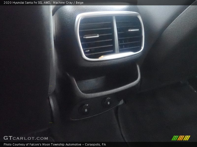 Machine Gray / Beige 2020 Hyundai Santa Fe SEL AWD