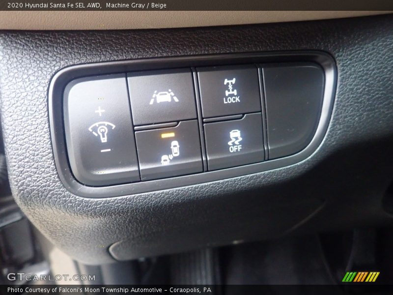 Machine Gray / Beige 2020 Hyundai Santa Fe SEL AWD