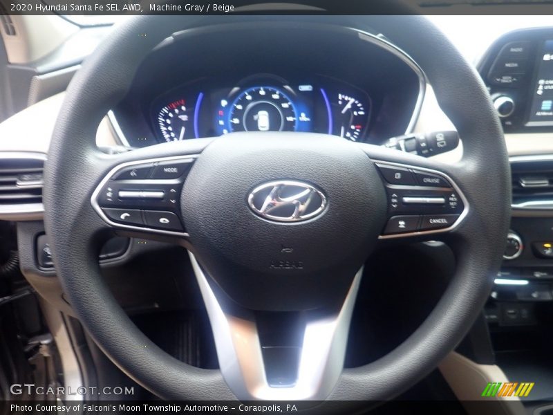 Machine Gray / Beige 2020 Hyundai Santa Fe SEL AWD