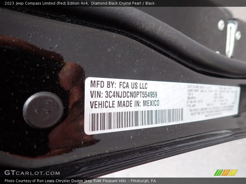 Diamond Black Crystal Pearl / Black 2023 Jeep Compass Limited (Red) Edition 4x4