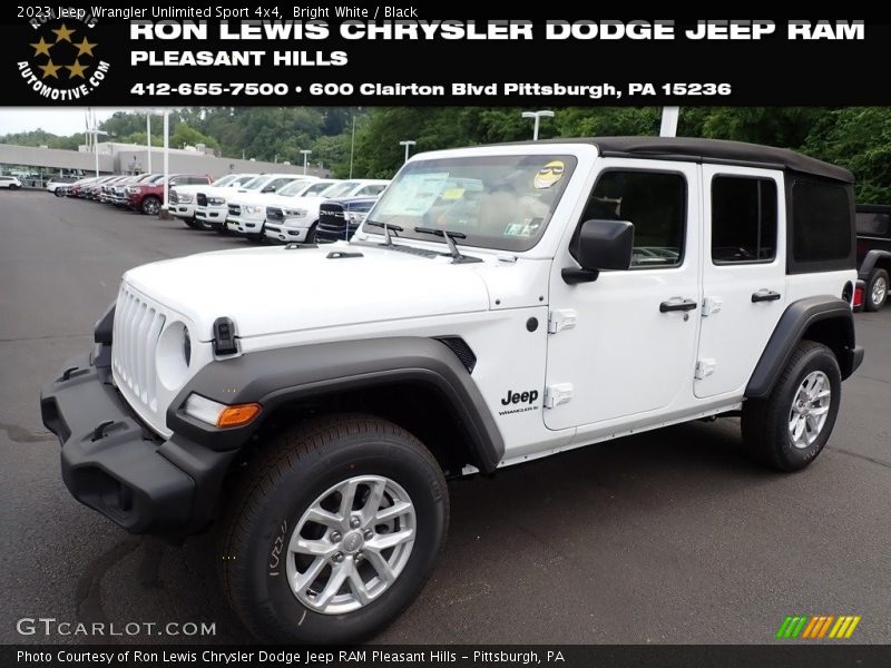 Bright White / Black 2023 Jeep Wrangler Unlimited Sport 4x4