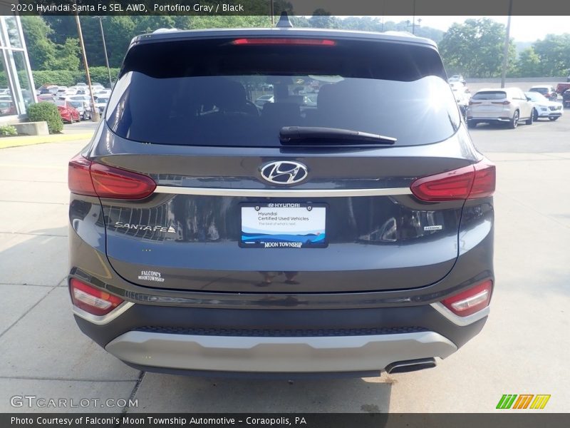 Portofino Gray / Black 2020 Hyundai Santa Fe SEL AWD