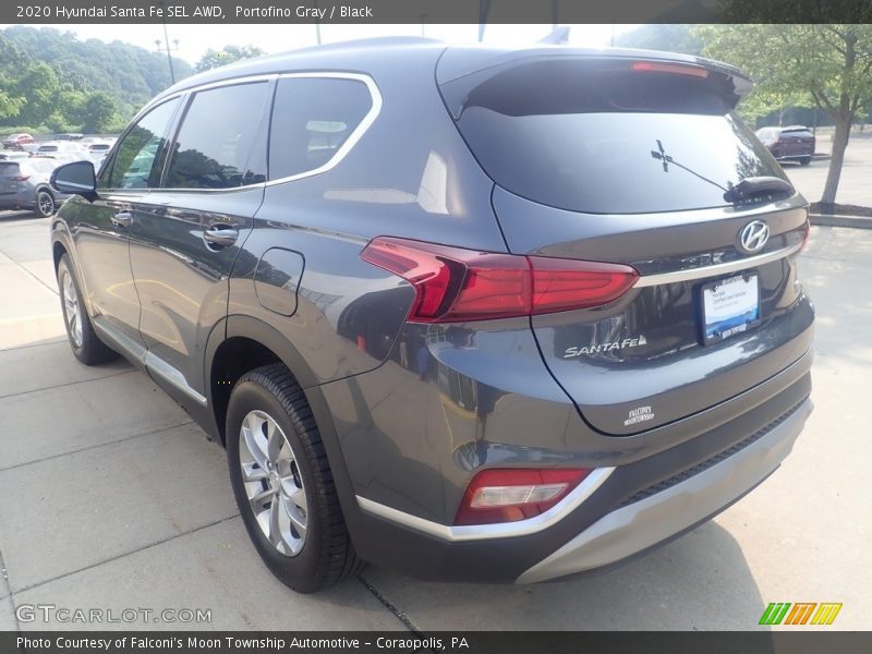 Portofino Gray / Black 2020 Hyundai Santa Fe SEL AWD