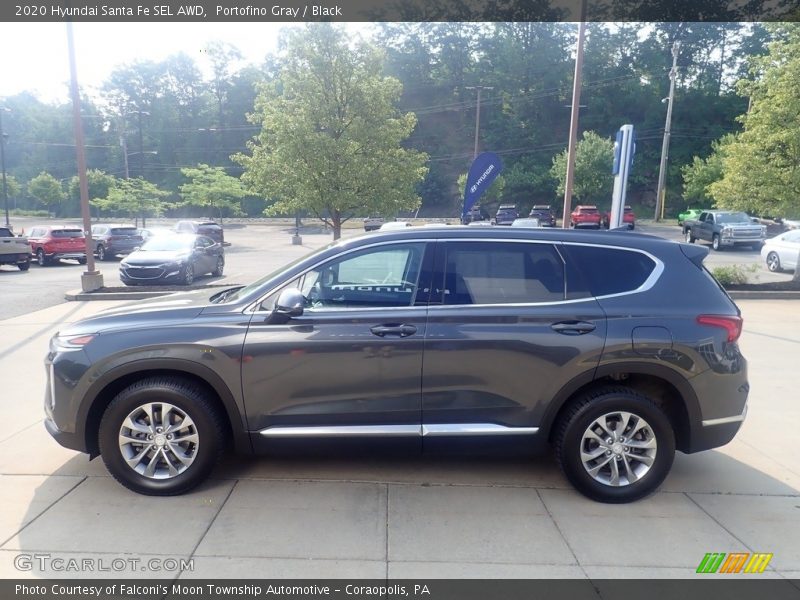 Portofino Gray / Black 2020 Hyundai Santa Fe SEL AWD
