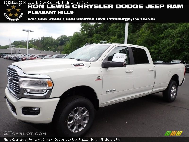 Bright White / Black 2023 Ram 3500 Laramie Crew Cab 4x4