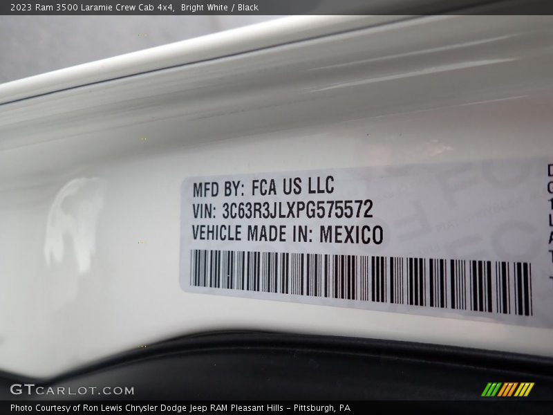 Bright White / Black 2023 Ram 3500 Laramie Crew Cab 4x4