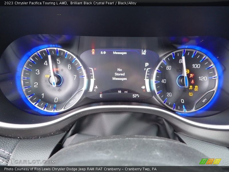 Brilliant Black Crystal Pearl / Black/Alloy 2023 Chrysler Pacifica Touring L AWD