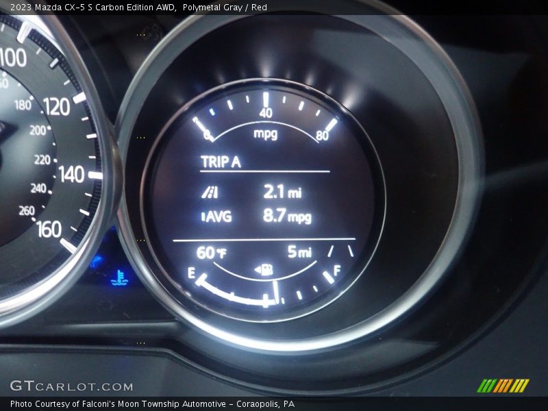 Polymetal Gray / Red 2023 Mazda CX-5 S Carbon Edition AWD