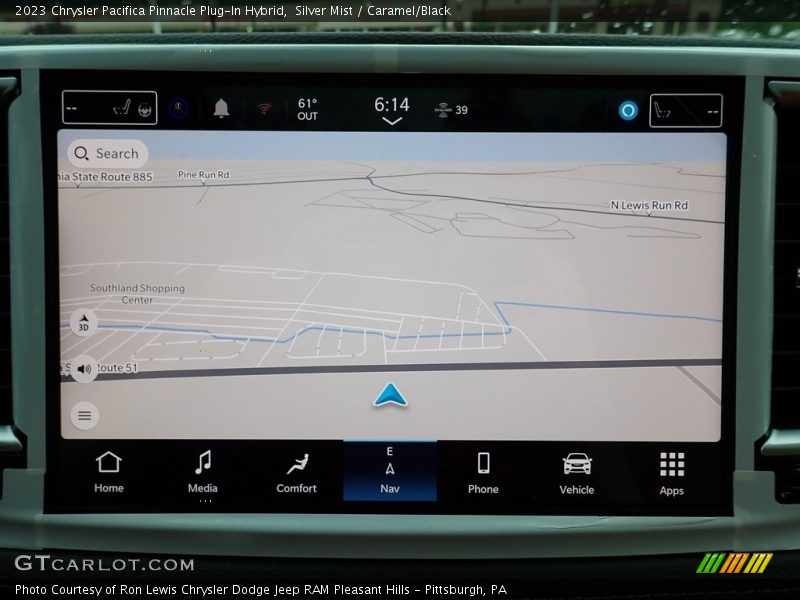 Navigation of 2023 Pacifica Pinnacle Plug-In Hybrid