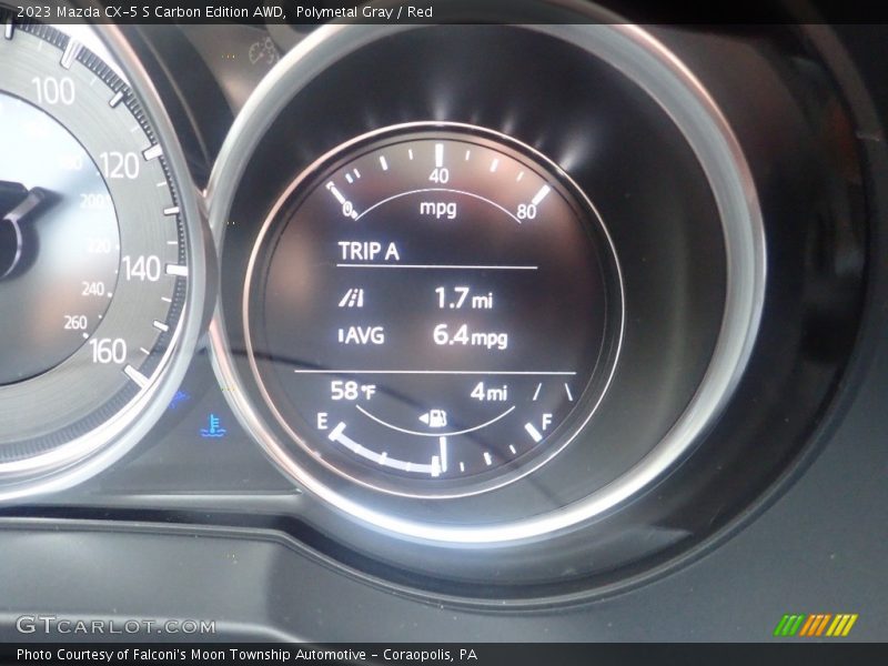 Polymetal Gray / Red 2023 Mazda CX-5 S Carbon Edition AWD