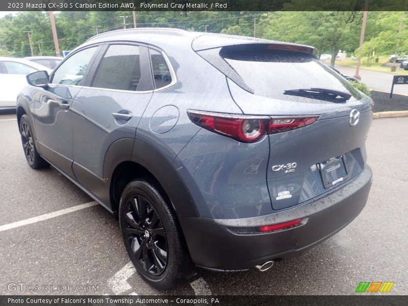 Polymetal Gray Metallic / Red 2023 Mazda CX-30 S Carbon Edition AWD