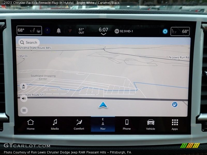 Navigation of 2023 Pacifica Pinnacle Plug-In Hybrid