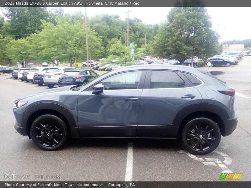Polymetal Gray Metallic / Red 2023 Mazda CX-30 S Carbon Edition AWD