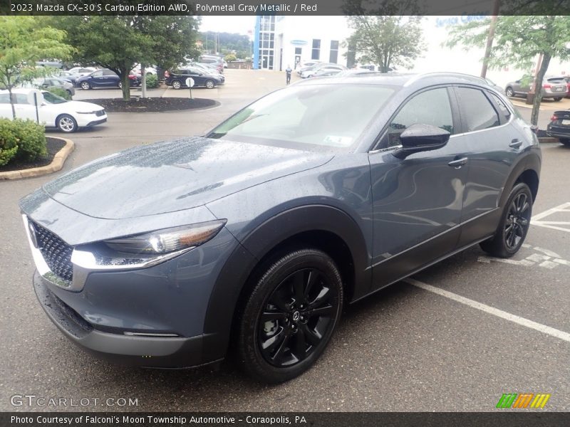 Polymetal Gray Metallic / Red 2023 Mazda CX-30 S Carbon Edition AWD