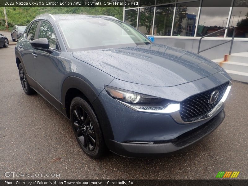 Polymetal Gray Metallic / Red 2023 Mazda CX-30 S Carbon Edition AWD