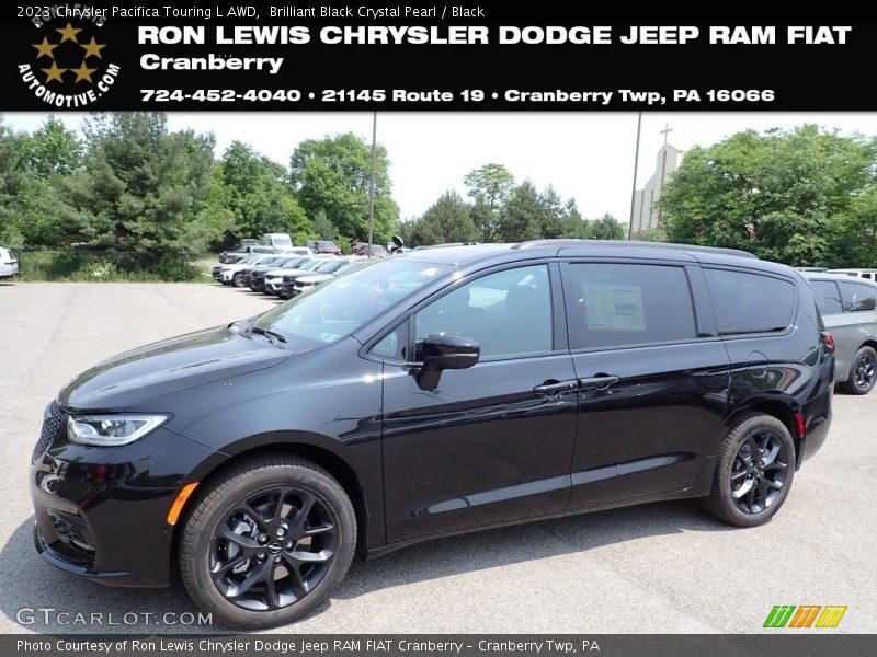 Brilliant Black Crystal Pearl / Black 2023 Chrysler Pacifica Touring L AWD