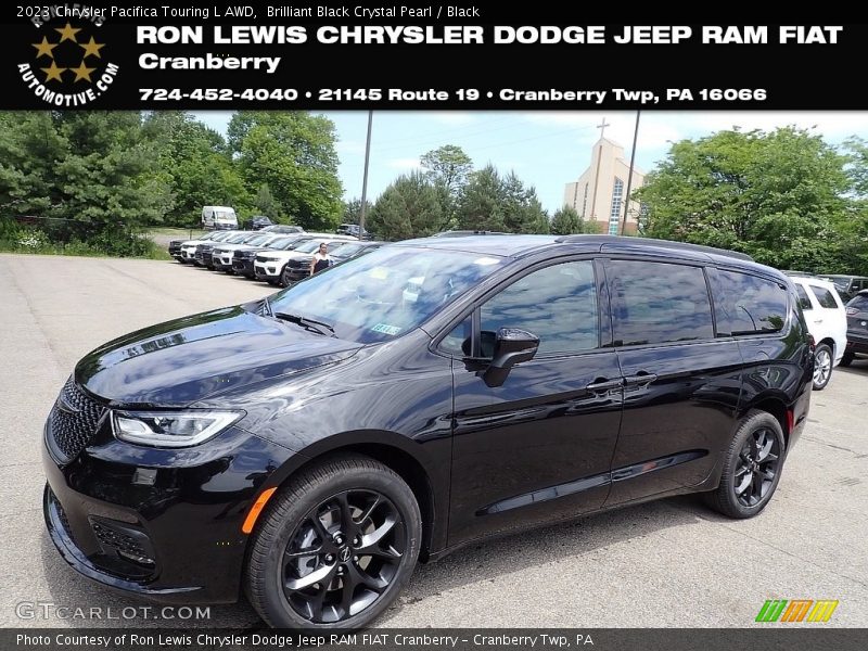 Brilliant Black Crystal Pearl / Black 2023 Chrysler Pacifica Touring L AWD