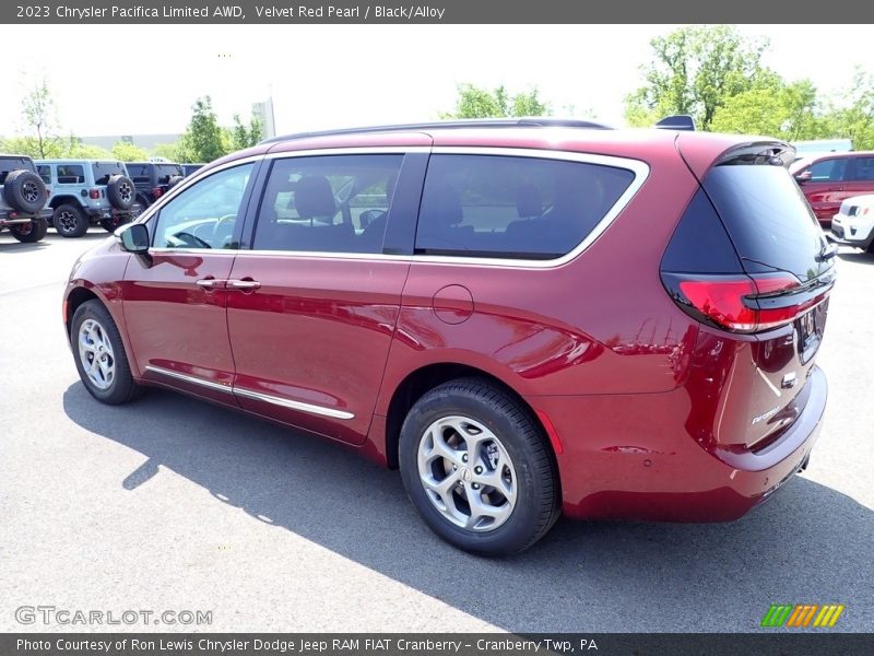 Velvet Red Pearl / Black/Alloy 2023 Chrysler Pacifica Limited AWD