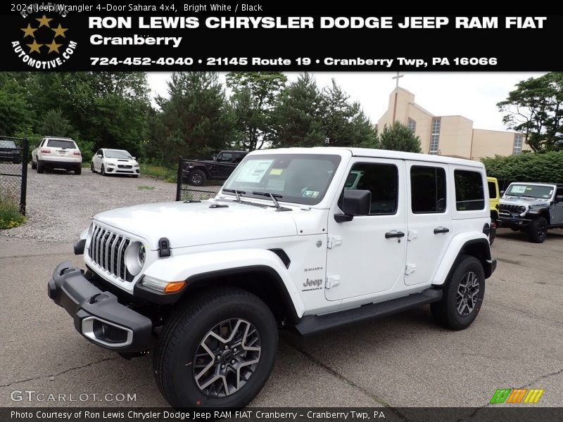Bright White / Black 2024 Jeep Wrangler 4-Door Sahara 4x4