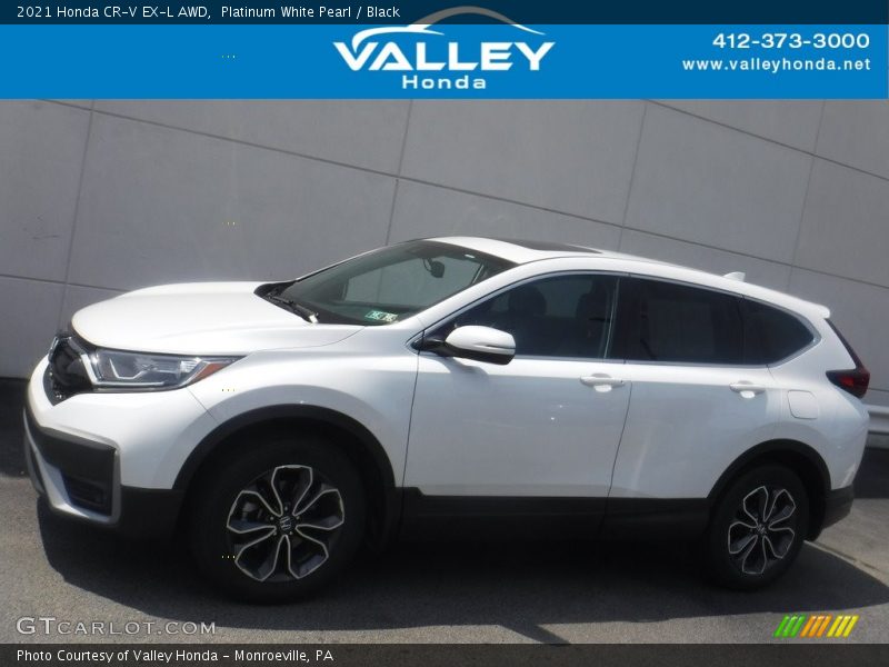 Platinum White Pearl / Black 2021 Honda CR-V EX-L AWD