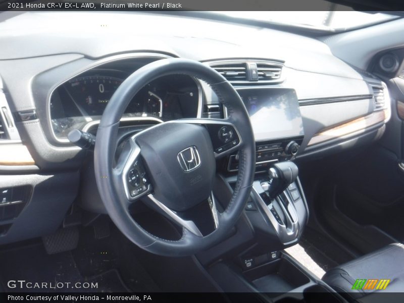 Platinum White Pearl / Black 2021 Honda CR-V EX-L AWD