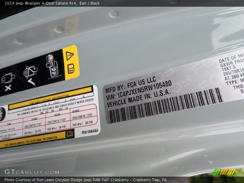Earl / Black 2024 Jeep Wrangler 4-Door Sahara 4x4