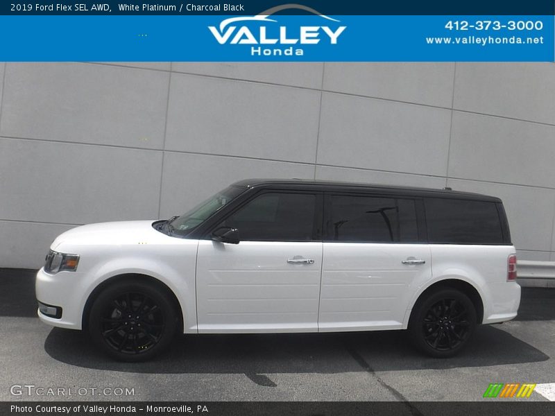 White Platinum / Charcoal Black 2019 Ford Flex SEL AWD